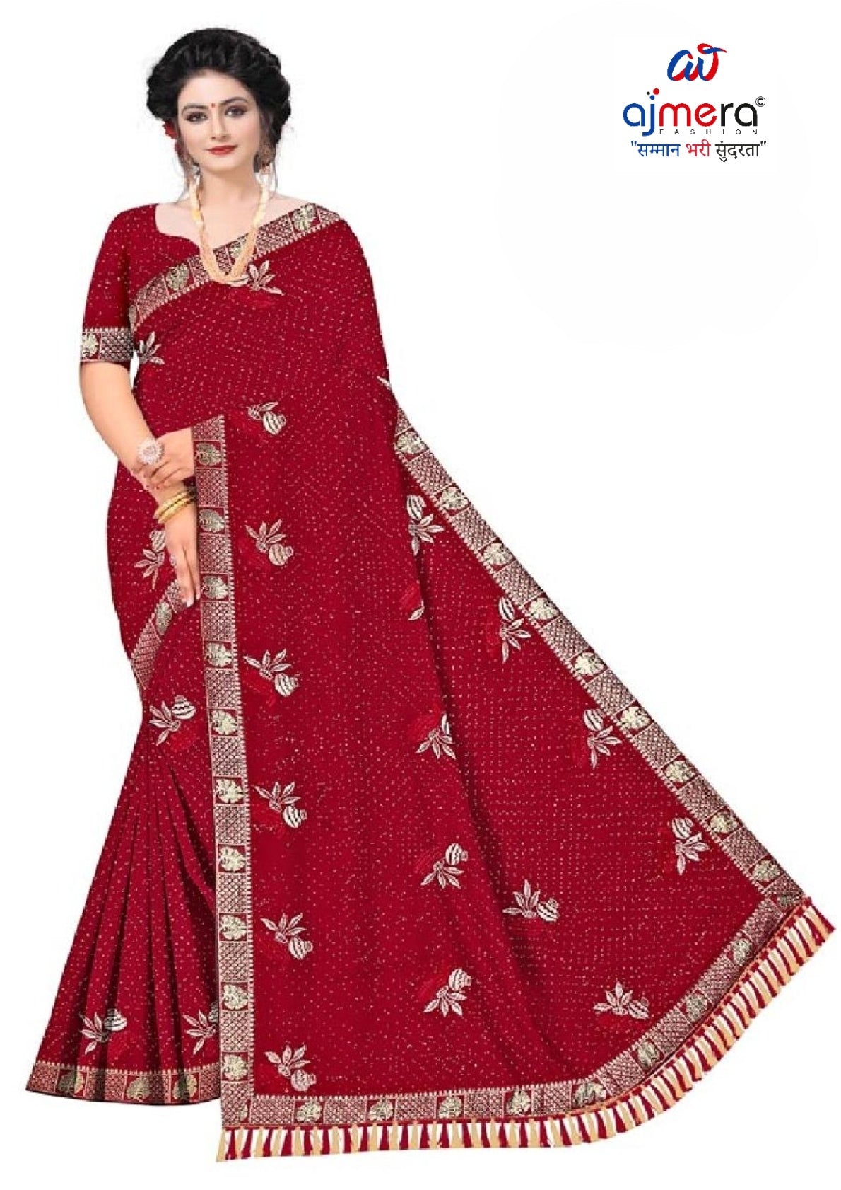 Fandy Dyed Matching Saree with Blouse Piece for Premium Ethnic and Traditional Wear | VKM-MATUKI