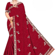Fandy Dyed Matching Saree with Blouse Piece for Premium Ethnic and Traditional Wear | VKM-MATUKI