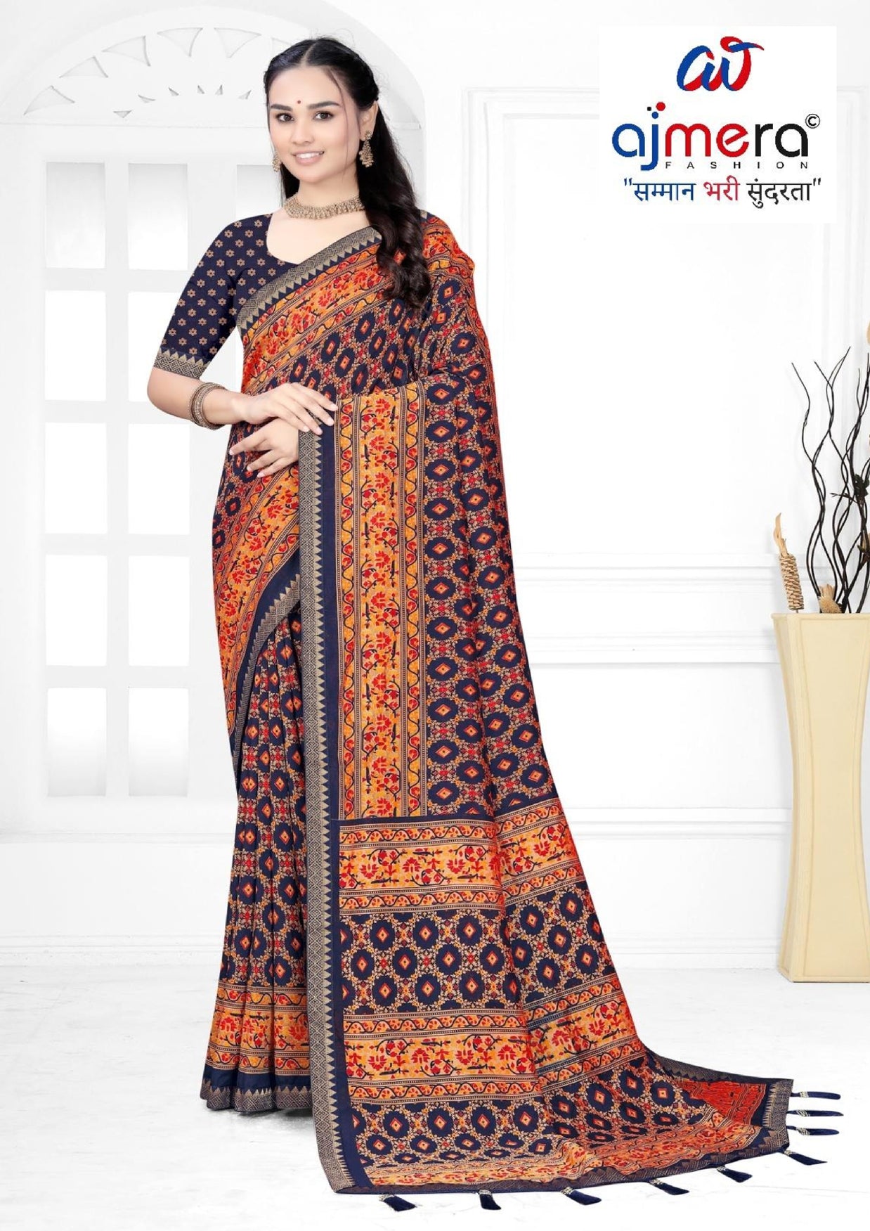 Vichitra Print Loose Saree with Blouse for Premium Ethnic and Traditional Wear | TTS-AKSARA VOL-39