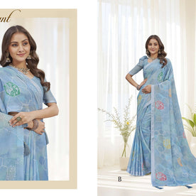 Fashionable Printed Saree with Blouse Piece for Festive Collection  | RDD-GANVITHA VOL-2
