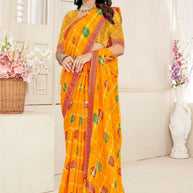 Stylish Printed Saree with Blouse Piece for Traditional Celebrations  | CAS-MAHARANI