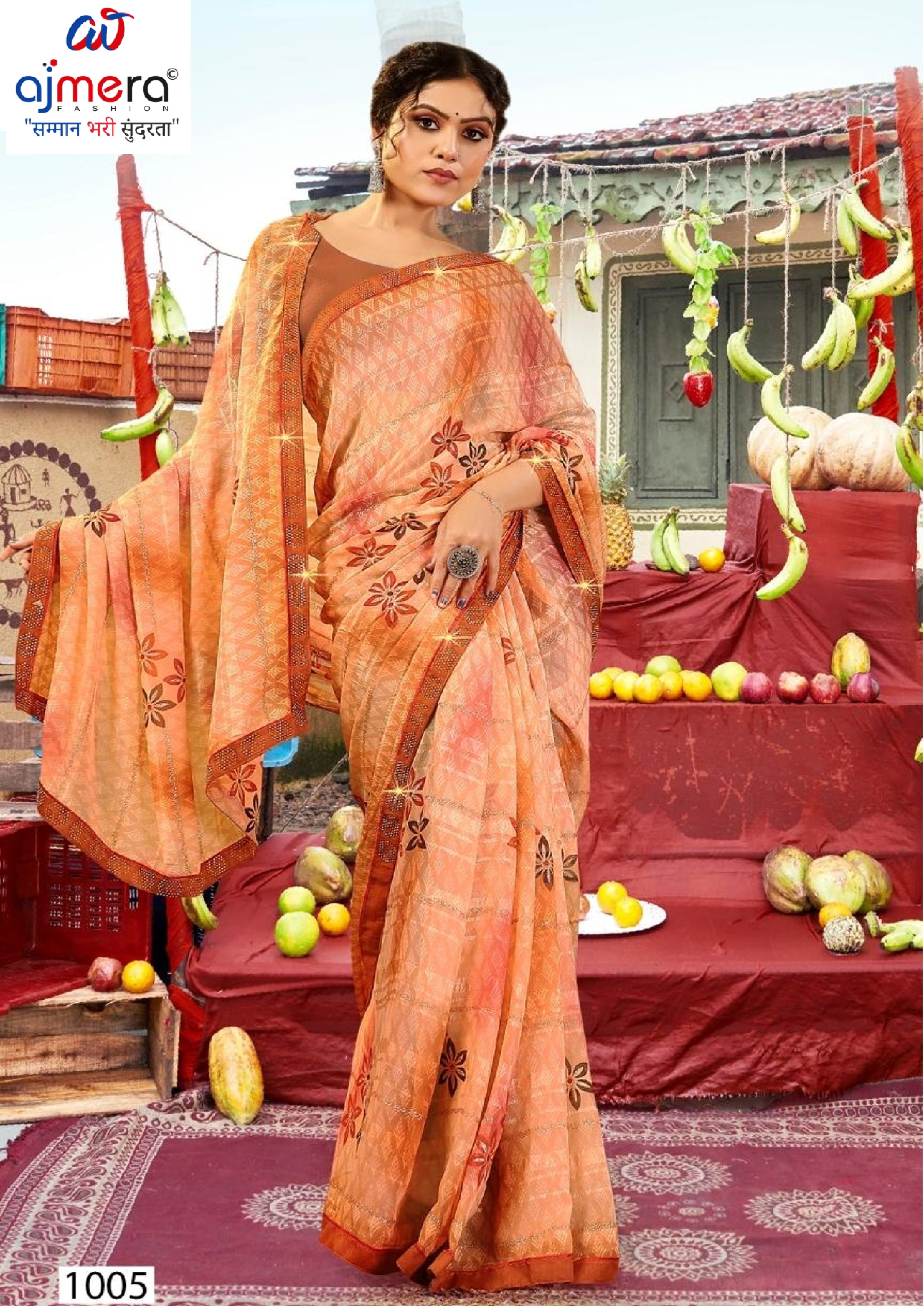 Designer Printed Saree with Blouse Piece for Special Occasions | PRM-PARI