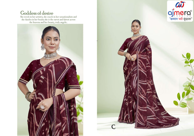 Chic Printed Saree with Blouse Piece for Sophisticated Ethnic Style  | RDD-SEERAT