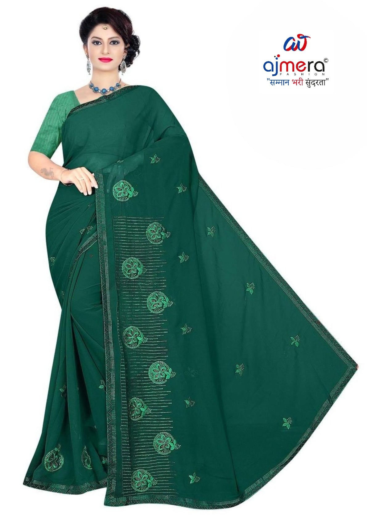 Fancy Lycra Matching Saree with Blouse Piece for Premium Ethnic and Traditional Wear | VKM-HOLIKA