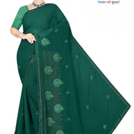 Fancy Lycra Matching Saree with Blouse Piece for Premium Ethnic and Traditional Wear | VKM-HOLIKA