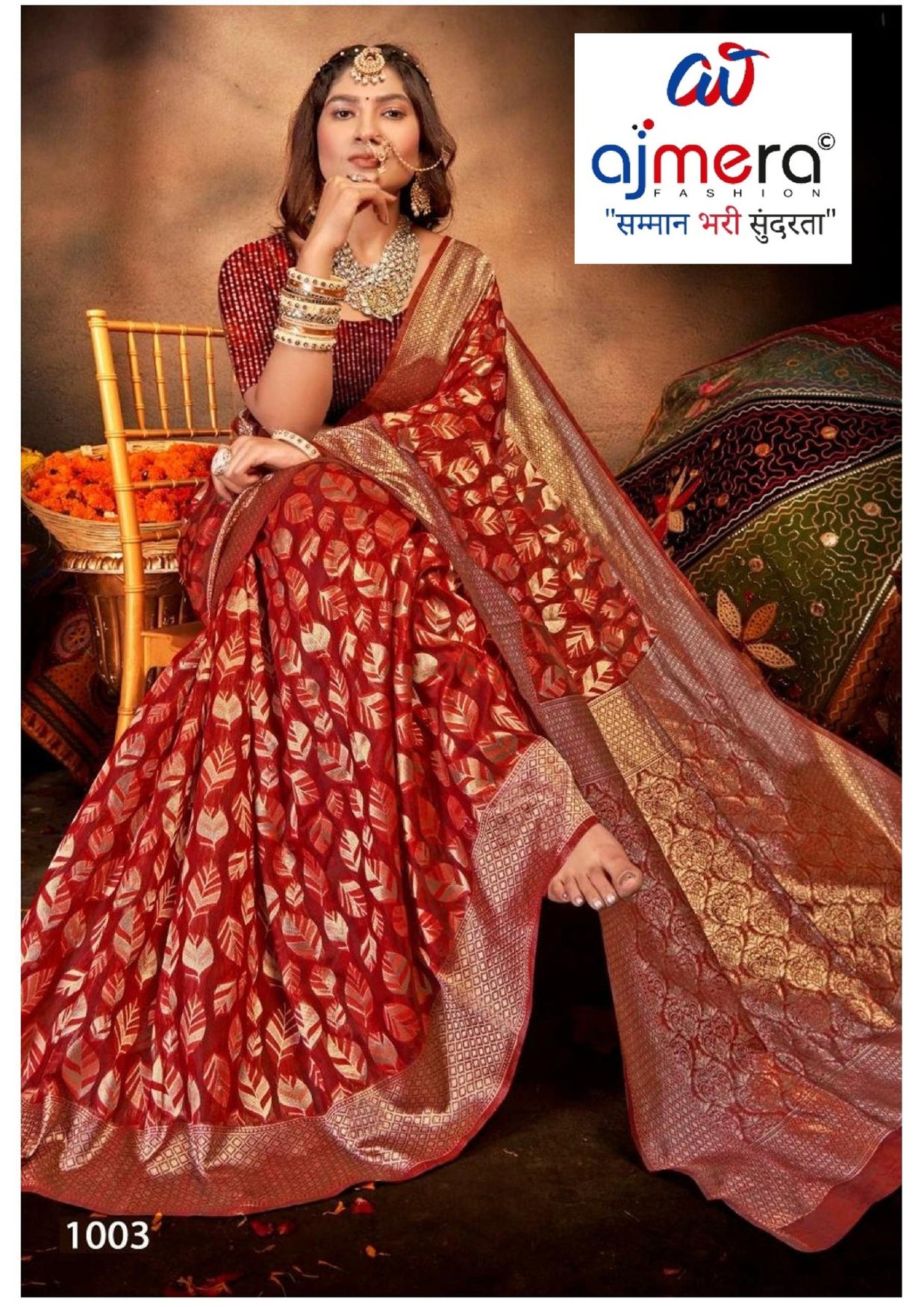 Traditional Rapier Silk Matching Saree With Blouse Piece | SOJ-HEENA LINEN