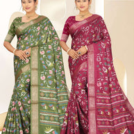 Trendy Printed Saree with Blouse Piece for Women’s Ethnic Wardrobe | RDD-VARSHINI VOL-09