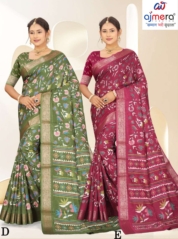 Trendy Printed Saree with Blouse Piece for Women’s Ethnic Wardrobe | RDD-VARSHINI VOL-09