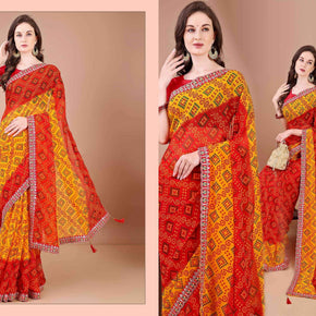 Elegant Printed Saree with Designer Blouse Piece for Festive Wear | JS-KESAR