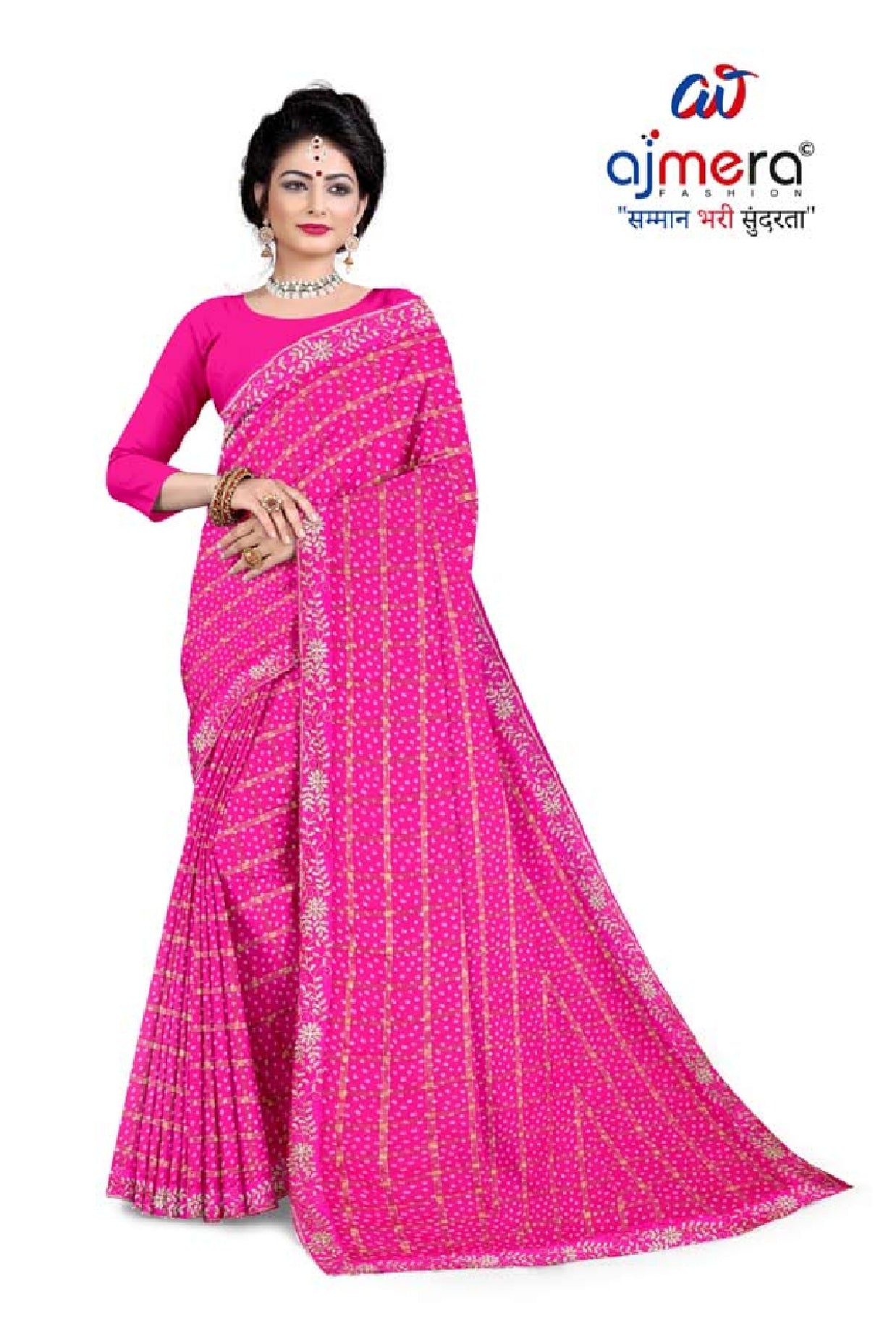 Georgette Print Loose Saree with Blouse for Premium Ethnic and Traditional Wear | TD-NAARI