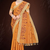 Fancy Cotton Saree with Blouse Piece for Premium Ethnic and Traditional Wear | PUT-NOORI