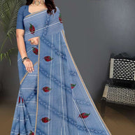 Premium Printed Saree with Matching Blouse Piece for Ethnic Elegance  | GPT-BIJLI-1