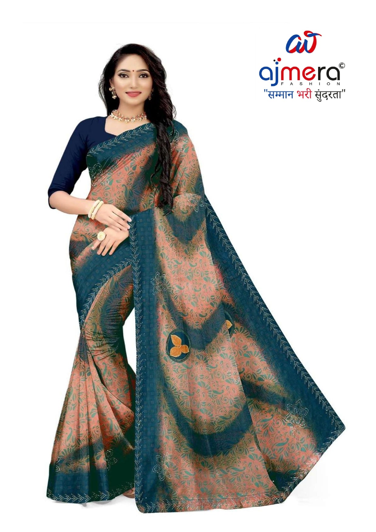 Weightless Print Loose Saree without Blouse for Premium Ethnic and Traditional Wear | APAR-BMW