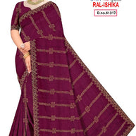 Fandy Fancy Lycra Matching Saree with Blouse Piece for Premium Ethnic and Traditional Wear | RAL-ISHIKA