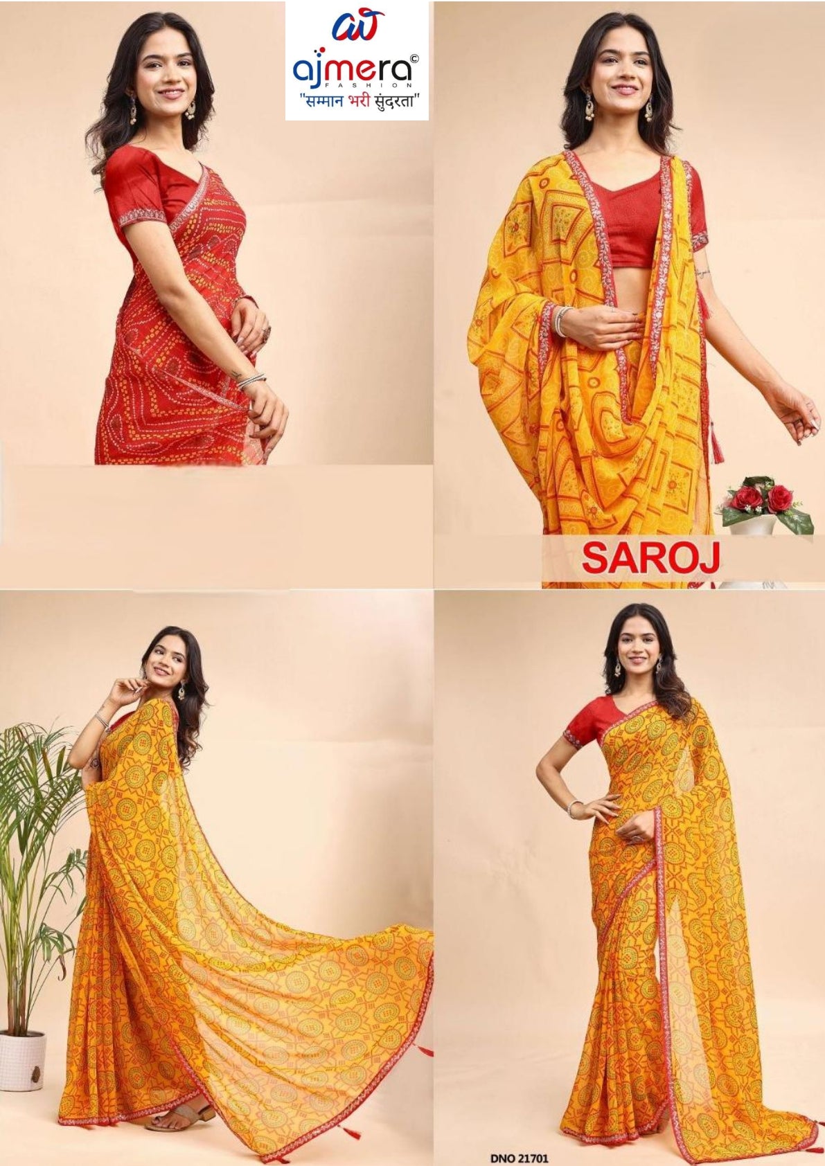 Premium Printed Saree without Blouse for Ethnic Elegance | JS-SAROJ
