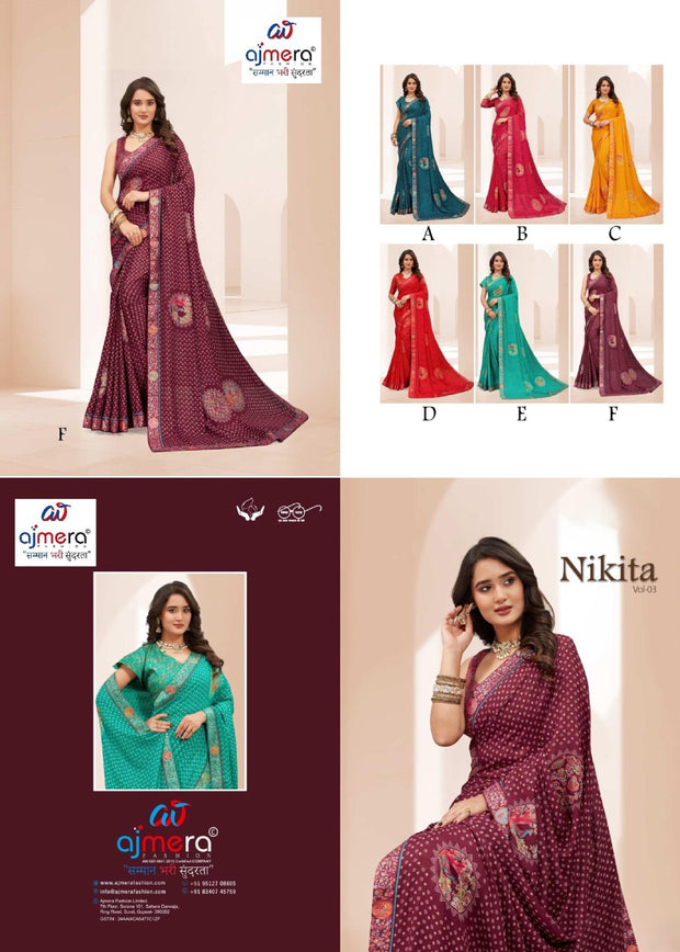 Fashionable Printed Saree with Blouse Piece for Festive Collection | RDD-NIKITA VOL-03