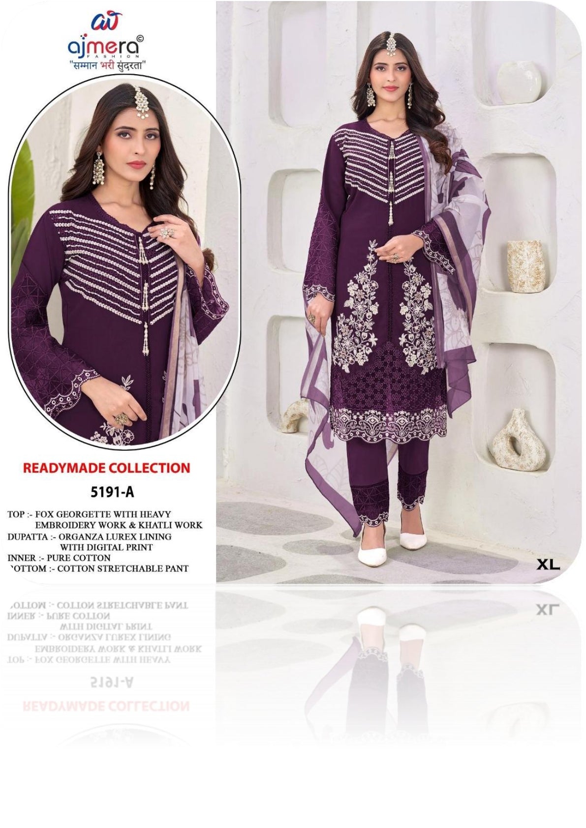 Designer Georgette Stitched Suit | FID-5191
