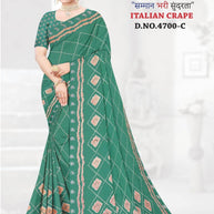 Exclusive Printed Saree with Blouse Piece for Elegant Ethnic Look | GLC-ITALIAN CRAPE