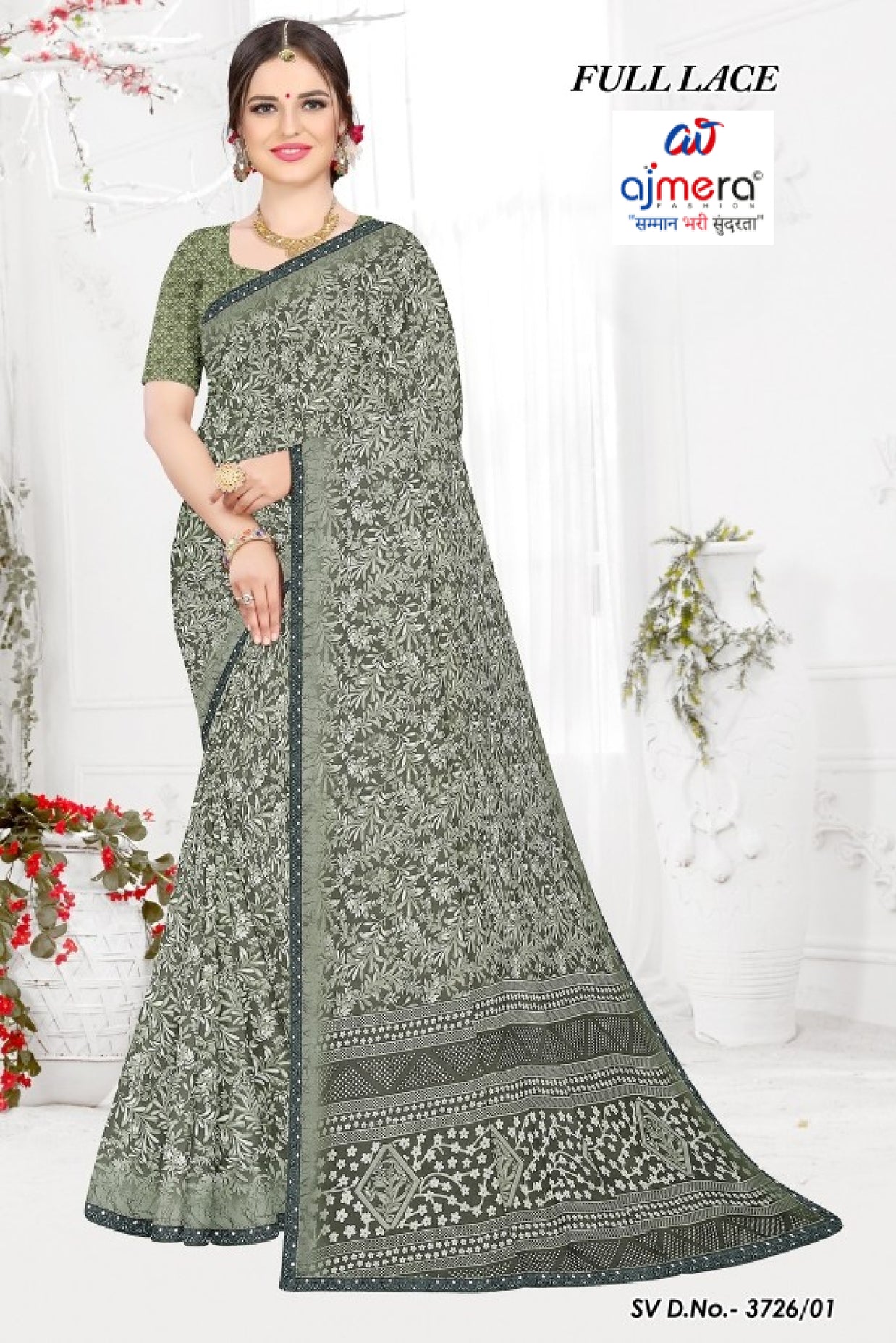 Designer Printed Saree with Blouse Piece for Special Occasions  | SSR-MUNNI