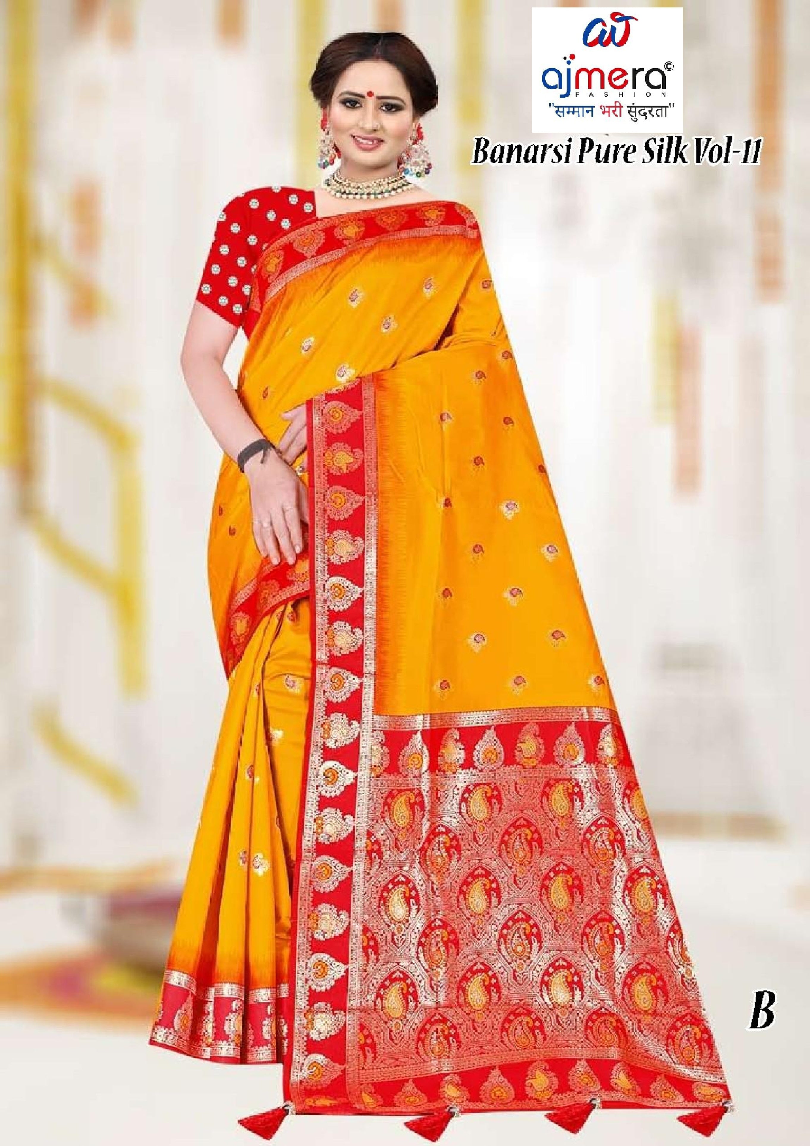 Exquisite Jacquard Silk Saree With Blouse Piece | TUL-BANARSI PURE SILK-11