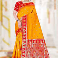 Exquisite Jacquard Silk Saree With Blouse Piece | TUL-BANARSI PURE SILK-11