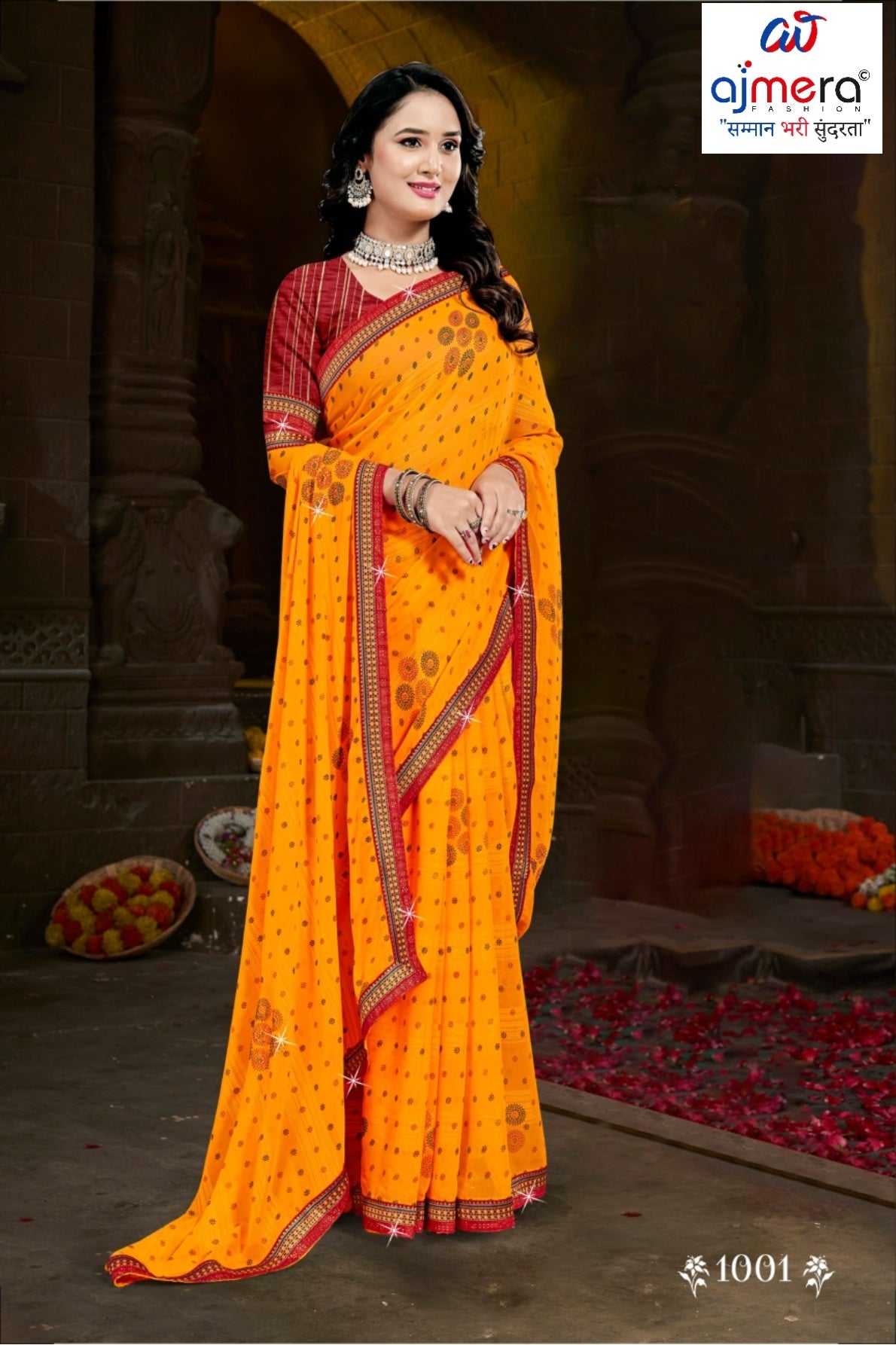 Premium Printed Saree with Matching Blouse Piece for Ethnic Elegance  | CAS-PALKI