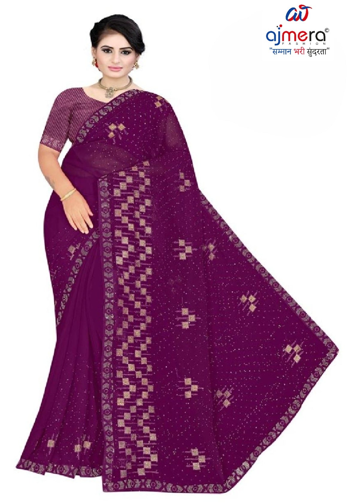 Dyed Matching Saree Supplier with Blouse Piece for Premium Ethnic and Traditional Wear | VKM-COMPANY