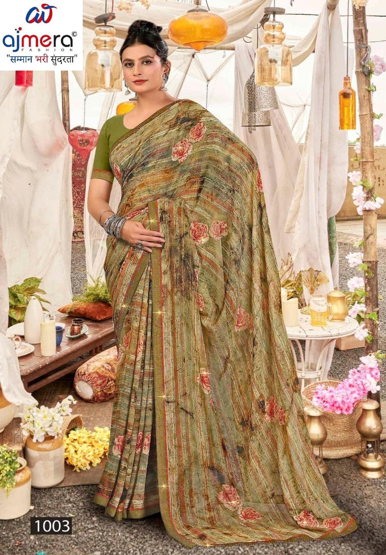 Designer Printed Saree with Blouse Piece for Special Occasions | PRM-ROSE QUEEN