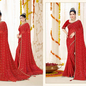 Graceful Printed Saree with Blouse Piece for Modern Ethnic Fashion | JS-SUHAG