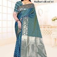 Classic Jacquard Silk Saree with Blouse Piece for Elegant Traditional Look | TUL-MALBARI SILK VOL-63